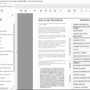 Honda VFR800FI Interceptor Service Manual 1998–2001 (PDF)