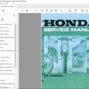 Honda XR650L Service Manual Repair Guide Workshop Manual PDF Download