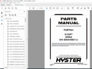 Hyster Fortis S120FT (G004) Parts Manual Illustrated Catalog PDF (05/2009)