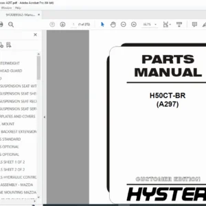 Hyster H50CT-BR Parts Manual A297 - Complete Illustrated Catalog PDF 2014