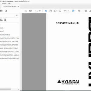 Hyundai R55-7 Excavator Service Repair Manual – PDF