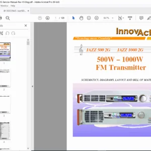 InnovAction JAZZ 500 2G / JAZZ 1000 2G FM Transmitter Service Manual PDF