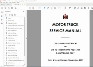 International Harvester L-Line CTS-11/CTS-12 Truck Service Manual (PDF)