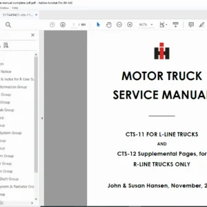 International Harvester L-Line CTS-11/CTS-12 Truck Service Manual (PDF)