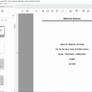International ProStar/LoneStar 12V DC No Idle HVAC Service Manual (16UZL) PDF