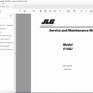 JLG 510AJ Service Manual  Articulating Boom Lift Repair Guide 2024 PDF