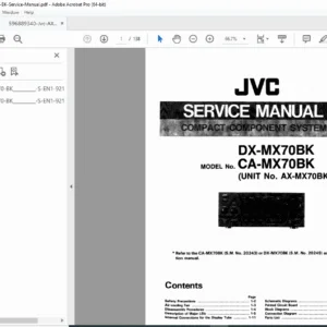 JVC AX-MX70BK Stereo Amplifier Service Manual PDF Repair Guide Download