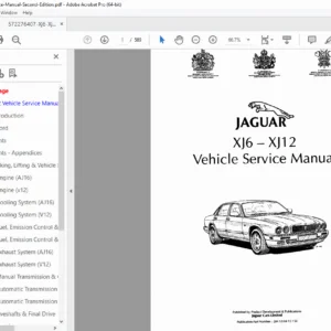 Jaguar XJ6 XJ12 Service Manual Second Ed PDF DOWNLOAD
