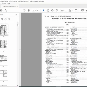Jeep Grand Cherokee 3.0L CRD Service Manual Addendum (2005–2008) PDF