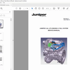 Juniper 2.4L LPG Engine Service Manual Hyundai Industrial Forklift - PDF