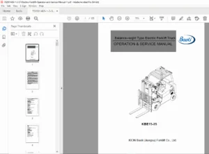 KION Baoli KBE15-35 Electric Forklift Service Manual  Operator PDF