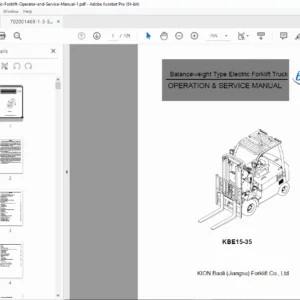 KION Baoli KBE15-35 Electric Forklift Service Manual  Operator PDF