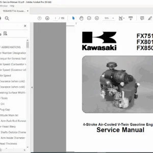 Kawasaki FX850V V-Twin Engine Service Manual PDF