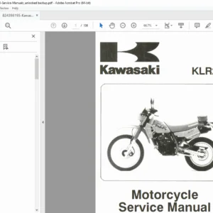 Kawasaki KLR250 Service Manual Supplement (1985-2005) PDF