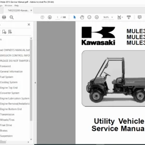 Kawasaki Mule 3010 Service Manual PDF — KAF620 / 4×4 / Diesel / Trans