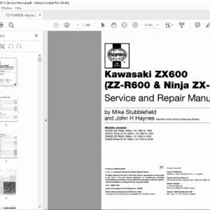 Kawasaki ZX600 (ZZ-R600 & Ninja ZX-6) Service Manual 1990-2000 (Haynes) PDF