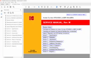 Kodak DryView 8700 / 8500 Laser Imager Service Manual PDF