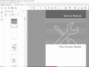Kodak / Glunz & Jensen Plate Processor 86/860 Service Manual PDF