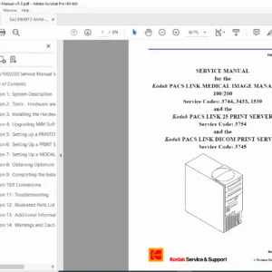 Kodak PACS LINK MIM 50/100/200 & 25 Print Server Service Manual PDF