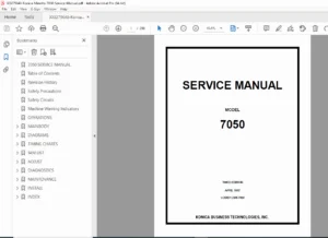 Konica Minolta 7050 Service Manual –  PDF DOWNLOAD