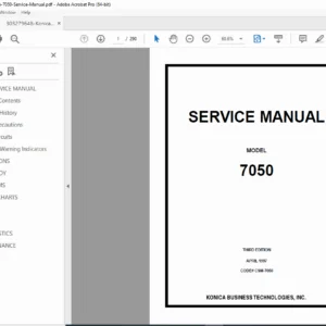 Konica Minolta 7050 Service Manual –  PDF DOWNLOAD