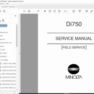 Konica Minolta Di750 Copier Service Manual – PDF Download