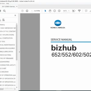 Konica Minolta bizhub 652 / 552 Service Manual PDF Download