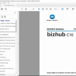 Konica Minolta bizhub C10 Service Manual (Field Service) Ver.2.0 PDF