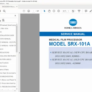 Konica SRX-101A Medical Film Processor Service Manual Repair Guide PDF