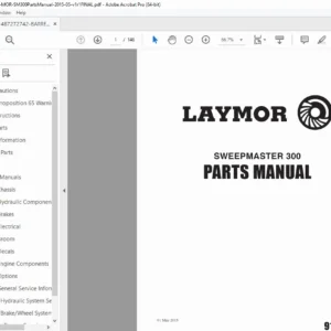 LayMor Sweepmaster 300 (SM300) Parts & Service Manual (2015) PDF