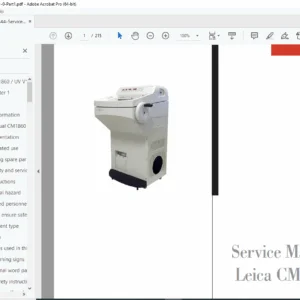 Leica CM1860 / CM1860 UV Cryostat Service Manual PDF v1.0