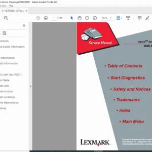 Lexmark Optra 4049-XXX Series Service Manual (Diagnostics & Parts) PDF