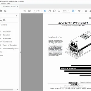 Lincoln Electric Invertec V350-PRO Service Manual & Repair Guide PDF