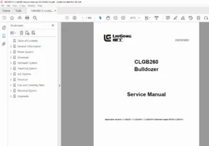 LiuGong CLGB260 Bulldozer Service Repair Manual – PDF Download