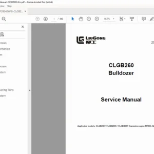 LiuGong CLGB260 Bulldozer Service Repair Manual – PDF Download
