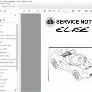 Lotus Elise Complete Service Manual PDF DOWNLOAD