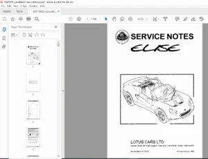 Lotus Elise S1 (M111) Factory Service Manual 1996–2001 PDF