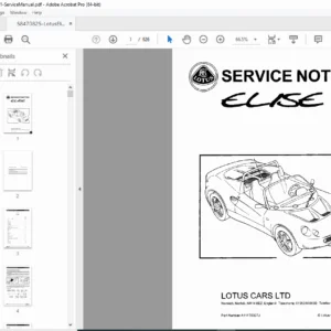 Lotus Elise S1 (M111) Factory Service Manual 1996–2001 PDF