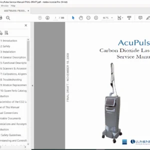 Lumenis AcuPulse Laser System Service Manual Repair Guide PDF Download