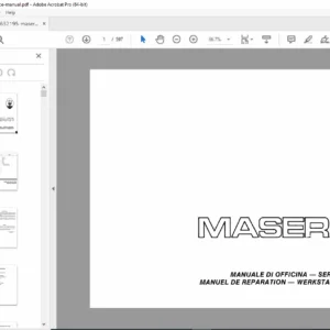 Maserati Biturbo Workshop Service Manual – Engine Specs & Repair PDF