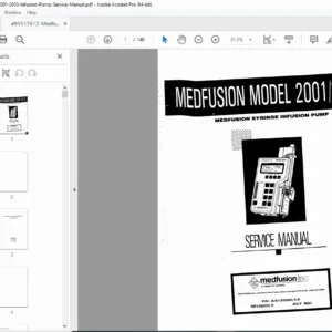 Medfusion 2001 & 2010 Syringe Infusion Pump Service Manual PDF