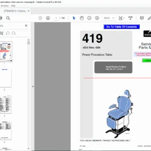 Midmark 419 Examination Chair Service Manual PDF