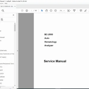 Mindray BC-2800 Auto Hematology Analyzer Service Manual Complete PDF 2007