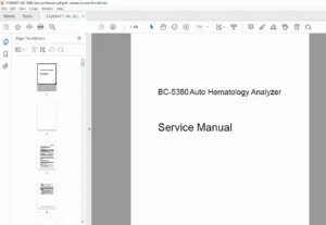 Mindray BC-5380 Auto Hematology Analyzer Service Manual PDF