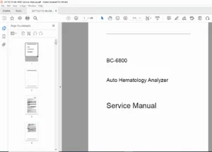 Mindray BC-6800 Auto Hematology Analyzer Service Manual – PDF