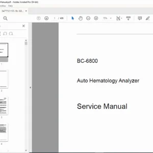 Mindray BC-6800 Auto Hematology Analyzer Service Manual – PDF