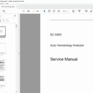 Mindray BC-6800 Hematology Analyzer Service Manual Repair Guide PDF