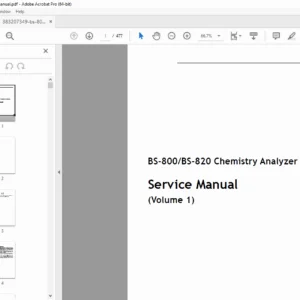Mindray BS-800/BS-820 Chemistry Analyzer Service Manual PDF