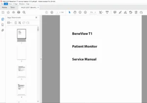 Mindray BeneView T1 Patient Monitor Service Manual (Version 5.0, 2014) PDF