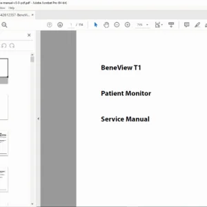 Mindray BeneView T1 Patient Monitor Service Manual (Version 5.0, 2014) PDF